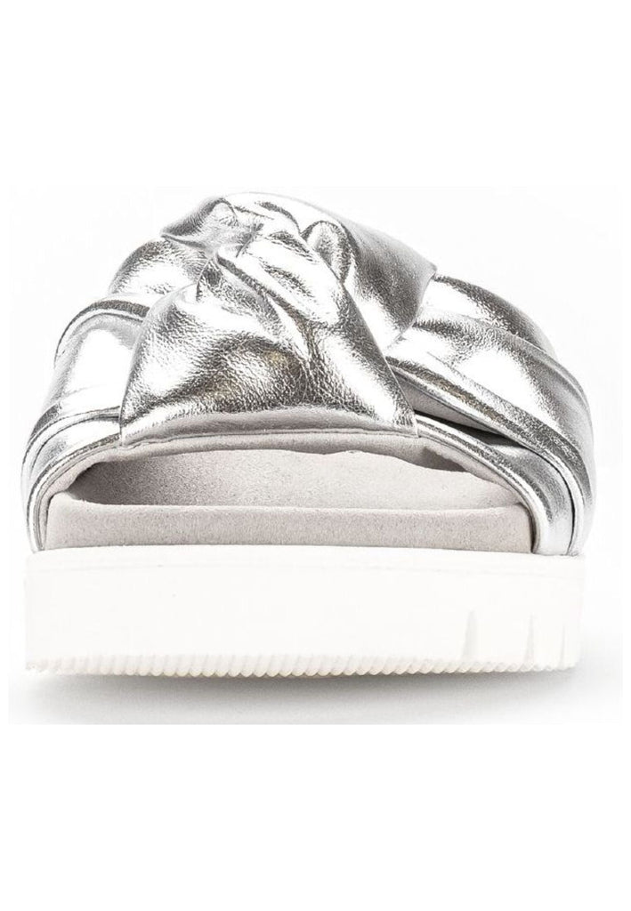 Gabor Pantoletten Leder Silber