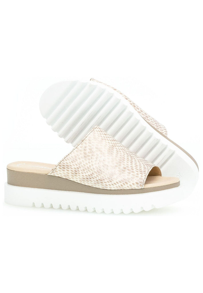 Gabor Pantoletten Leder/Textil Gold/Beige