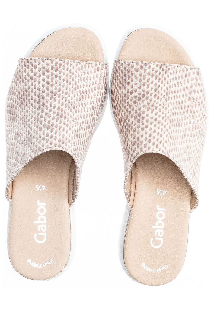 Gabor Pantoletten Leder/Textil Gold/Beige