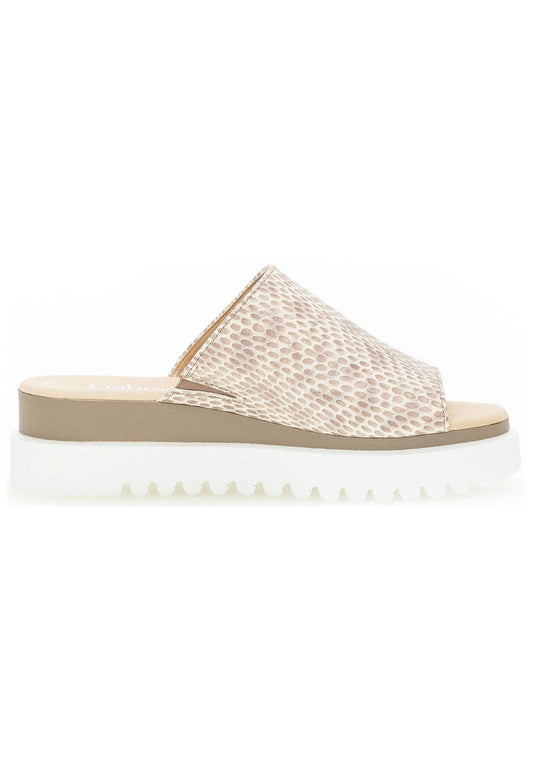 Gabor Pantoletten Leder/Textil Gold/Beige