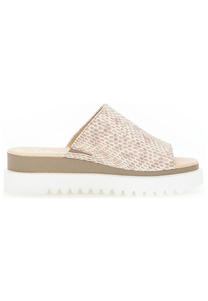 Gabor Pantoletten Leder/Textil Gold/Beige