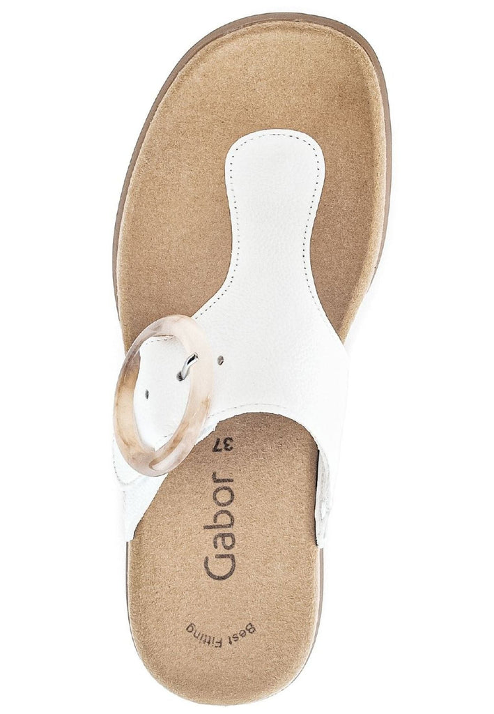 Gabor Pantoletten Leder Weiß