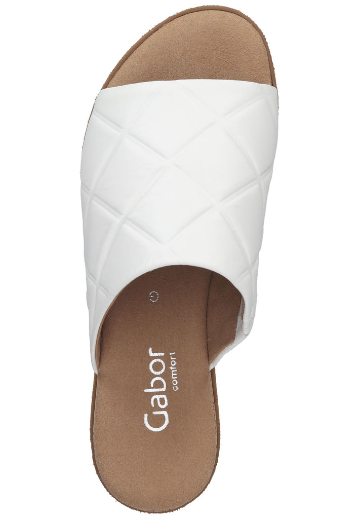 Gabor Pantoletten Leder Weiß