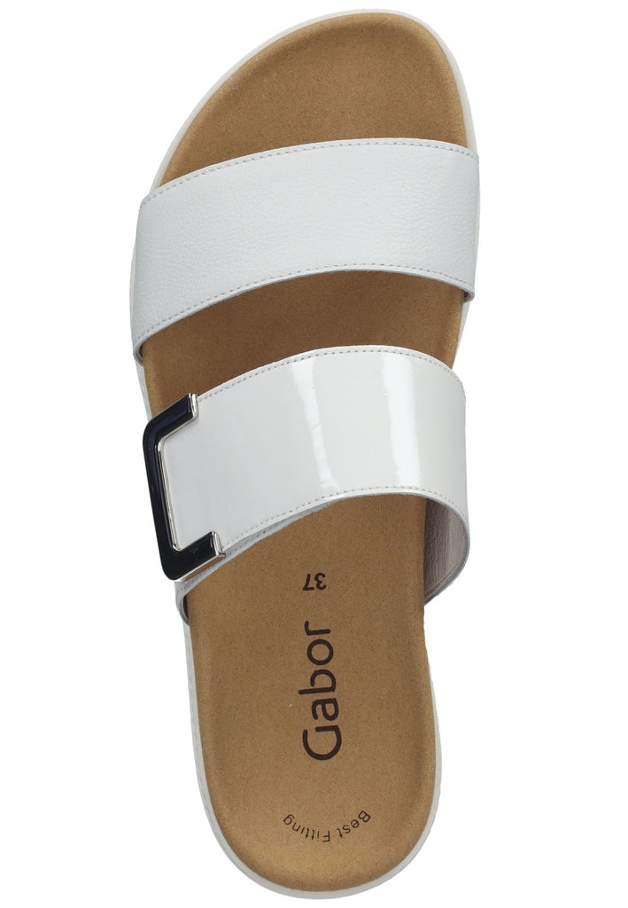 Gabor Pantoletten Leder Weiß