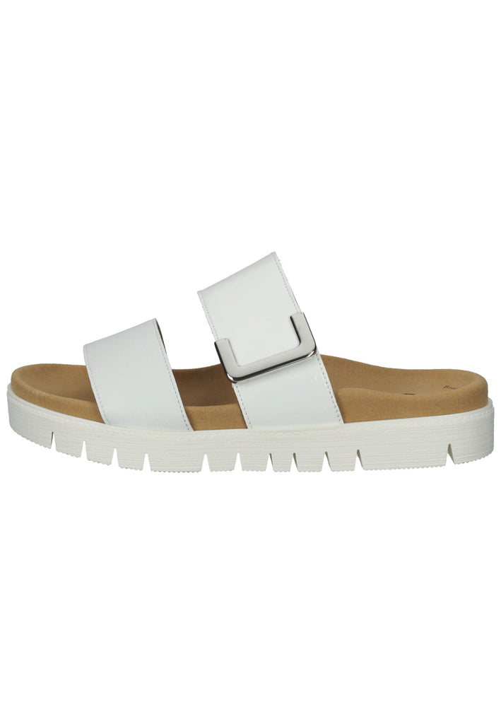 Gabor Pantoletten Leder Weiß