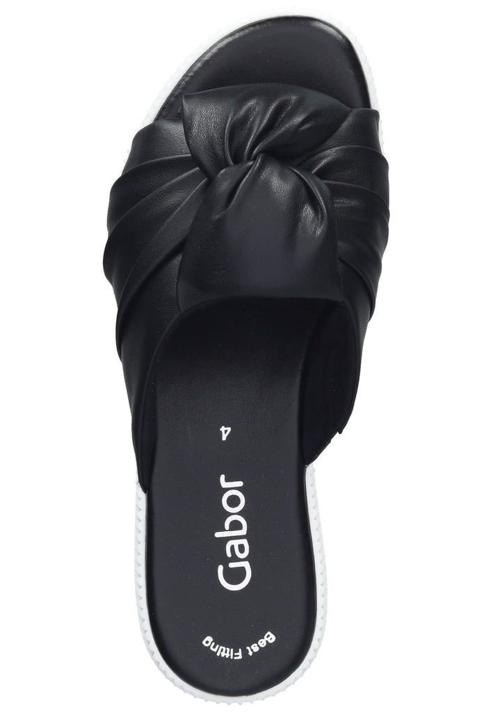 Gabor Pantoletten Lederimitat Schwarz