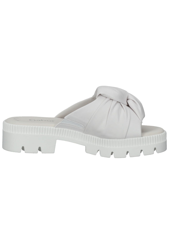 Gabor Pantoletten Lederimitat Weiß