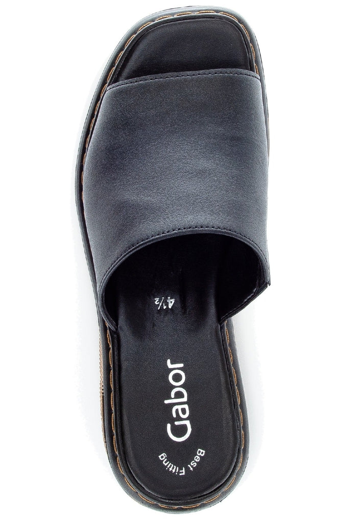 Gabor Pantoletten Nappaleder Schwarz/Braun