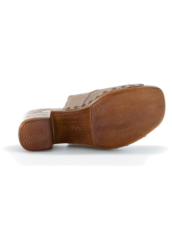 Gabor Pantoletten Veloursleder Beige