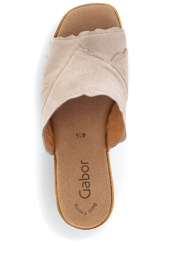Gabor Pantoletten Veloursleder Beige