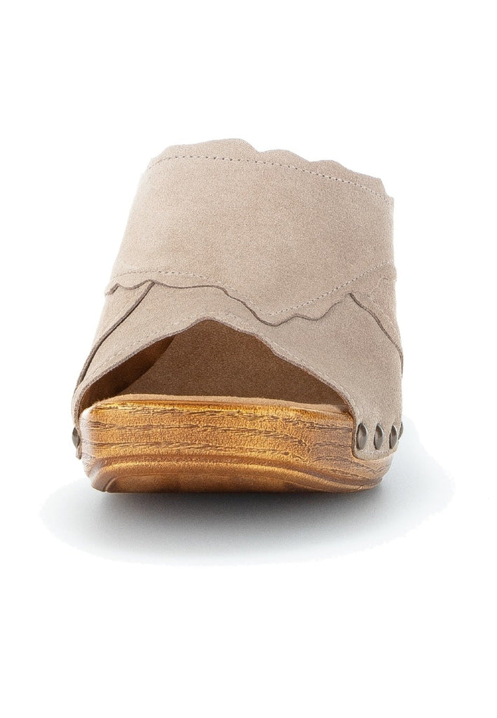 Gabor Pantoletten Veloursleder Beige
