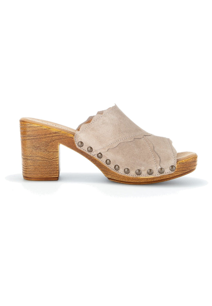 Gabor Pantoletten Veloursleder Beige