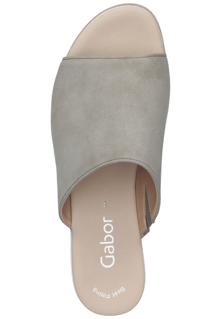Gabor Pantoletten Veloursleder Beige