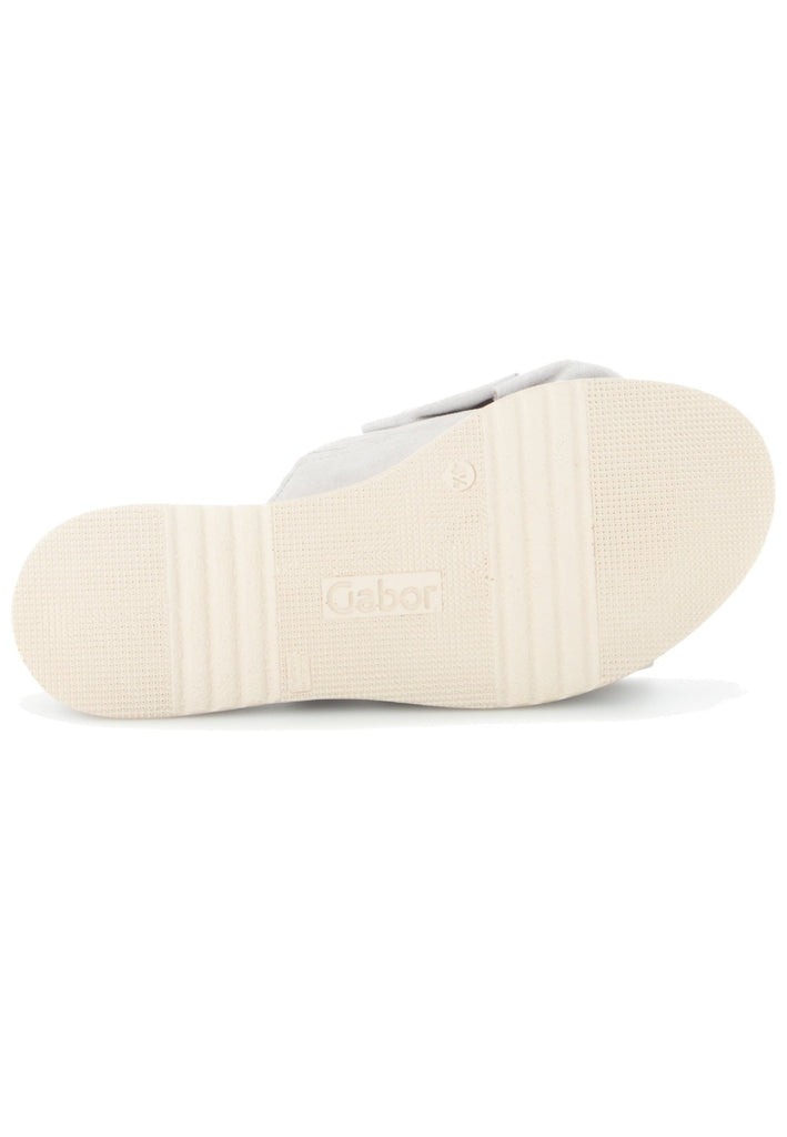 Gabor Pantoletten Veloursleder Hellgrau