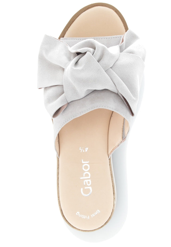 Gabor Pantoletten Veloursleder Hellgrau