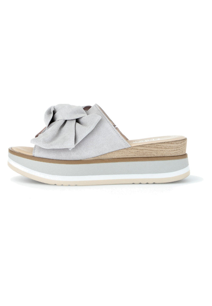 Gabor Pantoletten Veloursleder Hellgrau
