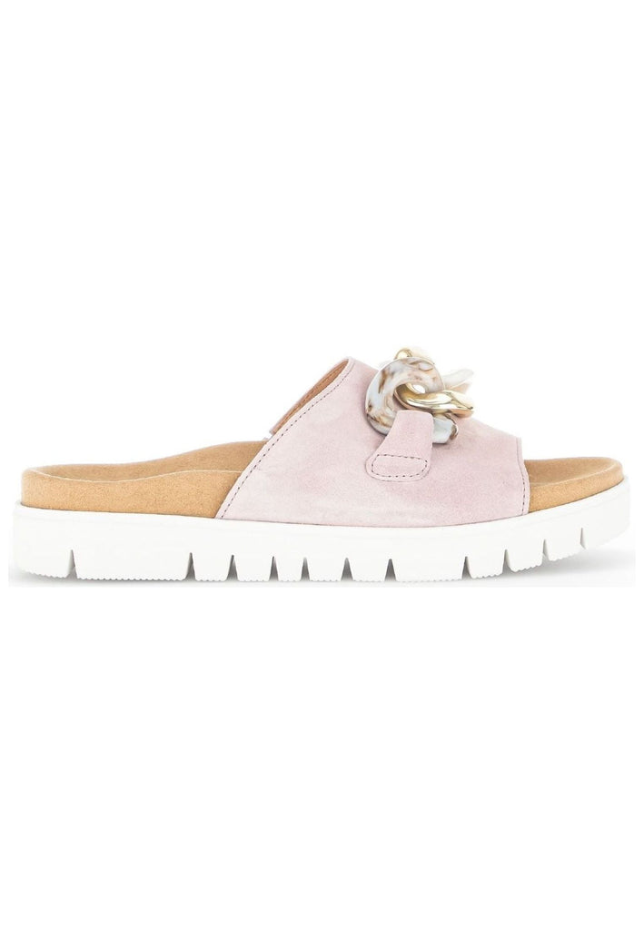 Gabor Pantoletten Veloursleder Nude