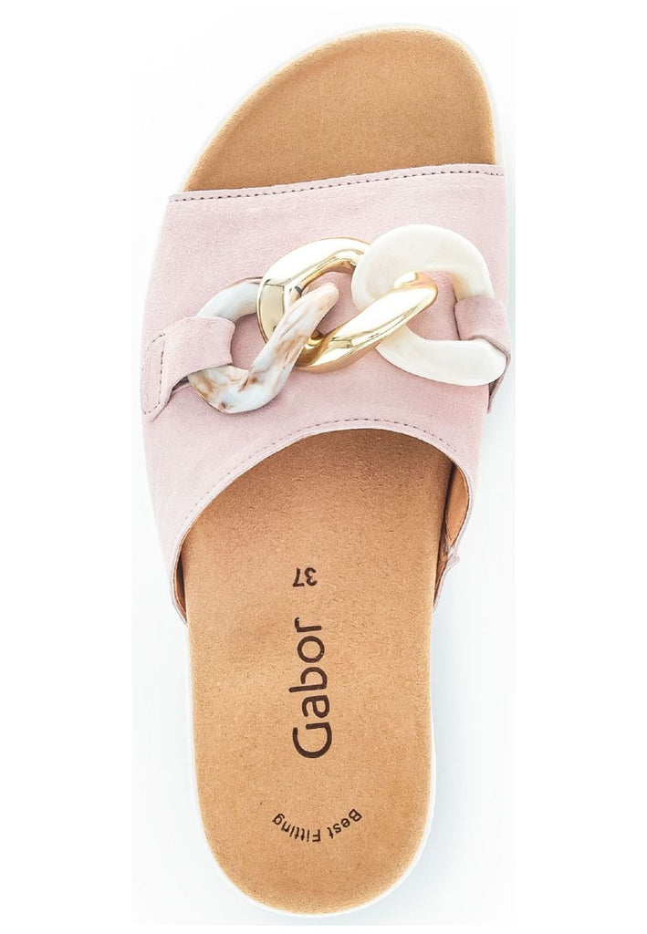 Gabor Pantoletten Veloursleder Nude