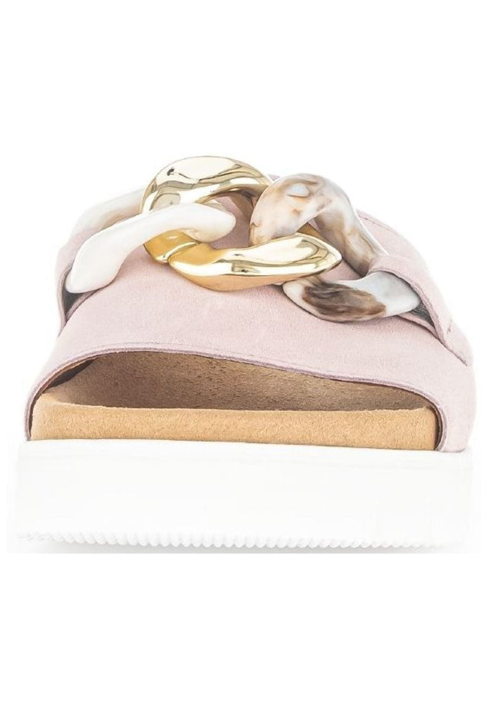 Gabor Pantoletten Veloursleder Nude