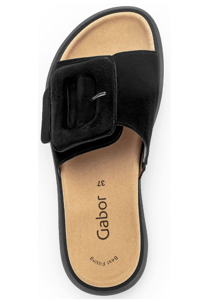 Gabor Pantoletten Veloursleder Schwarz