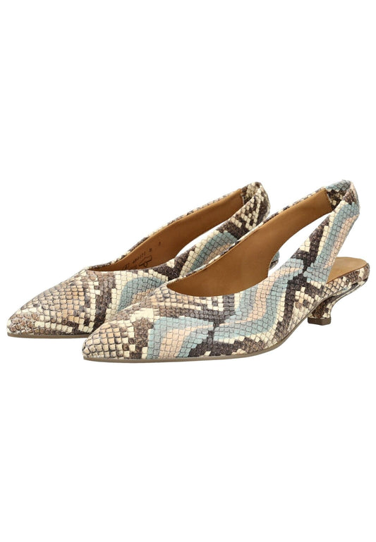 Gabor Pumps Leder Blau/Beige