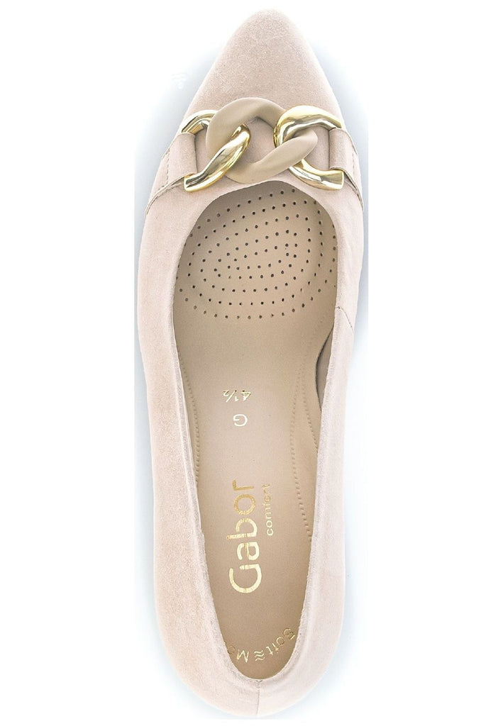 Gabor Pumps Veloursleder Hellbeige