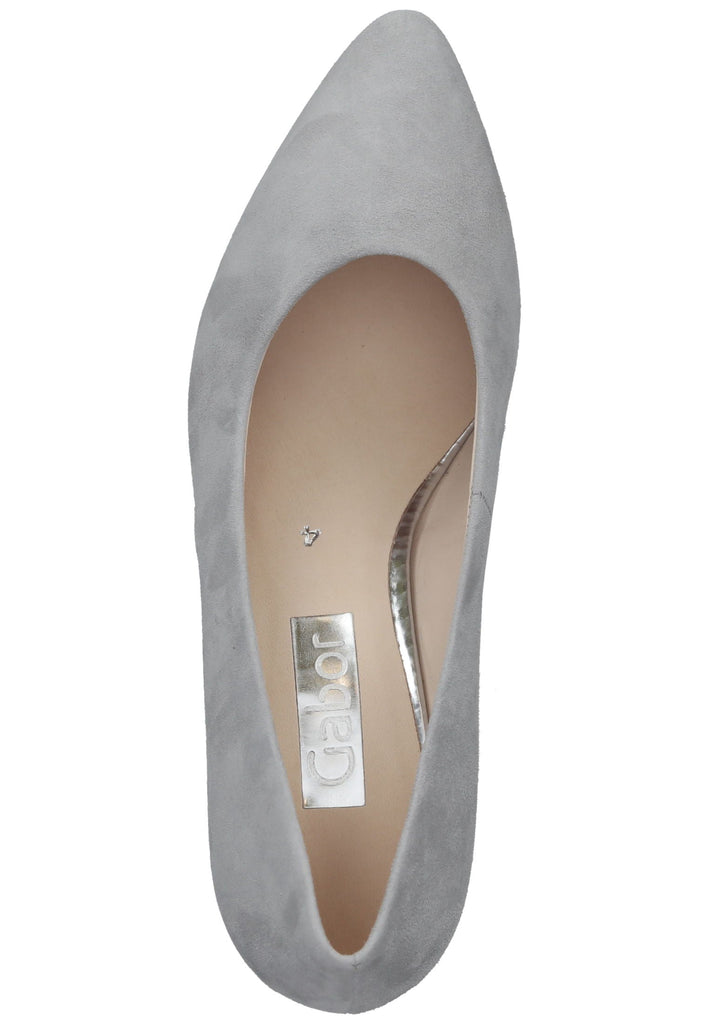 Gabor Pumps Veloursleder Hellgrau