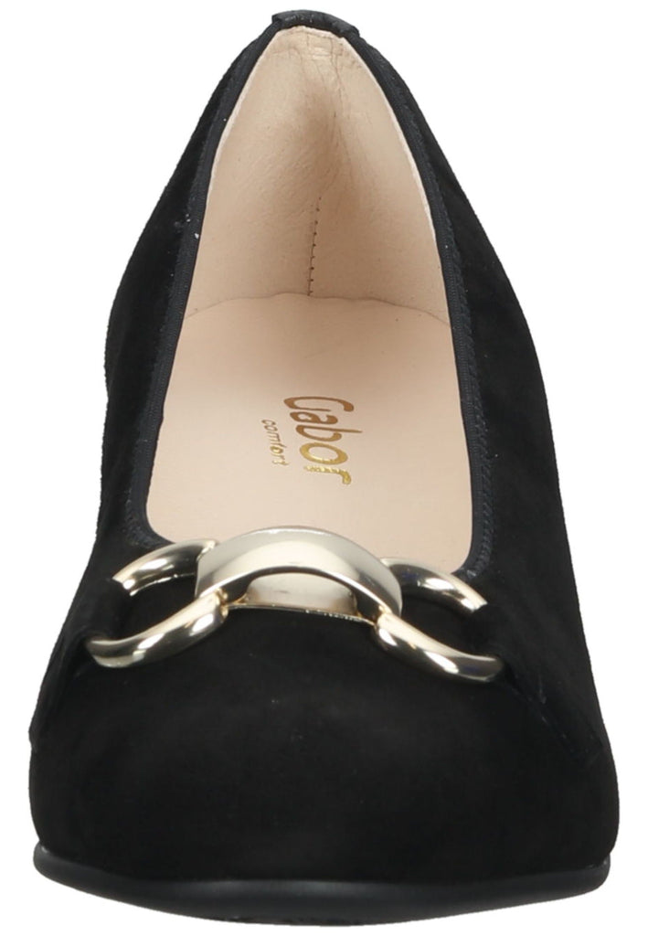 Gabor Pumps Veloursleder Schwarz/Gold