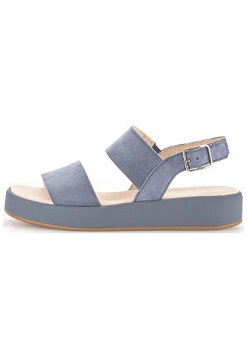 Sandalen Gabor Sandalen Veloursleder Blau/Grau