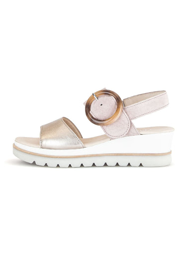 Sandalen Gabor Sandalen Veloursleder Gold/Rosa