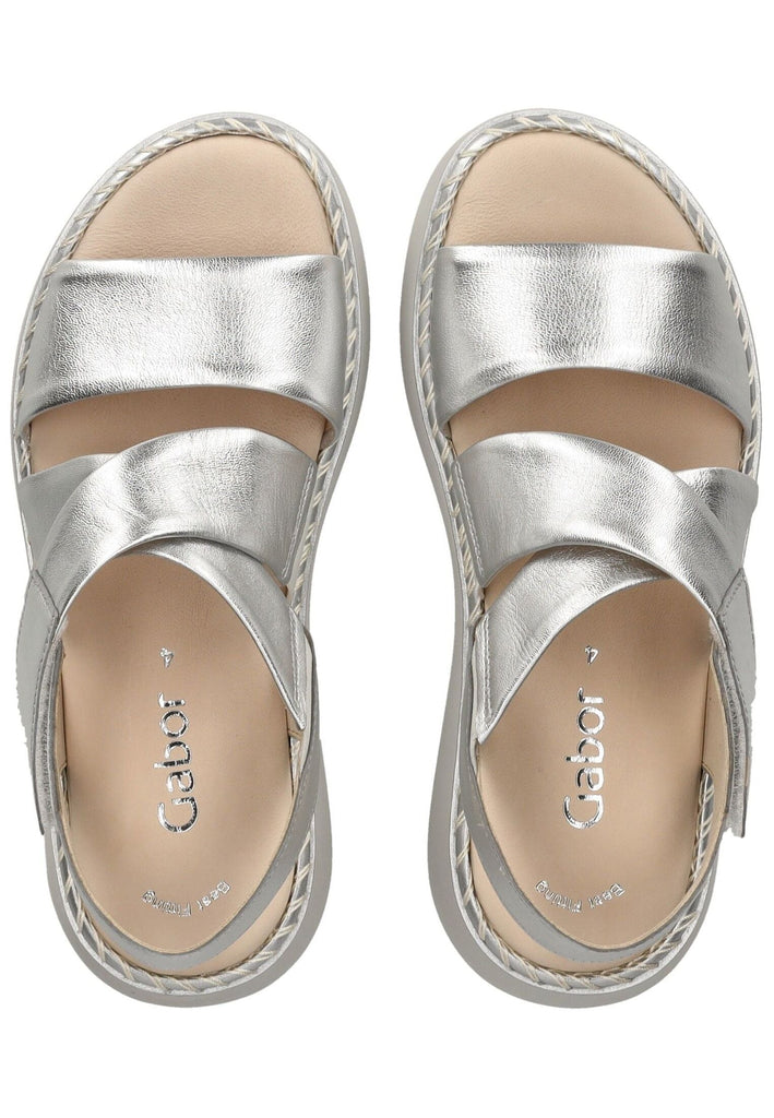 Gabor Sandalen Leder Silber