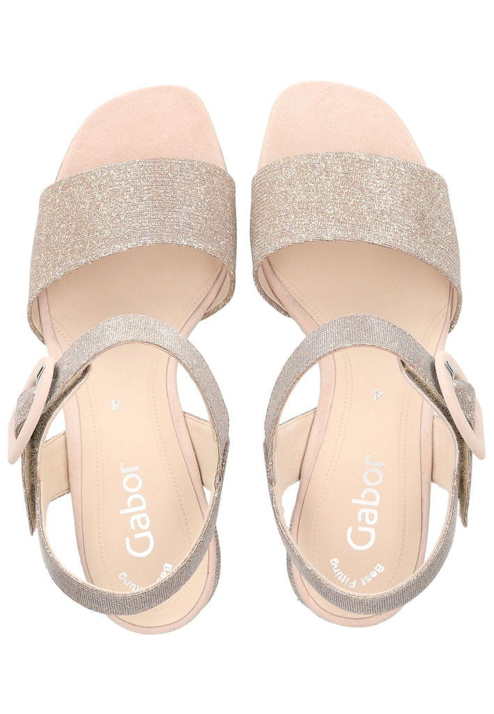 Gabor Sandalen Leder/Synthetik Metallic Rose