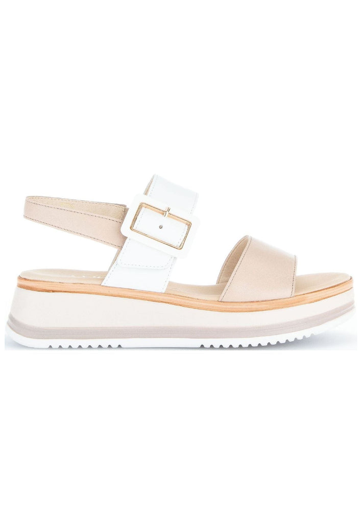 Gabor Sandalen Leder/Textil Weiß/Rosa