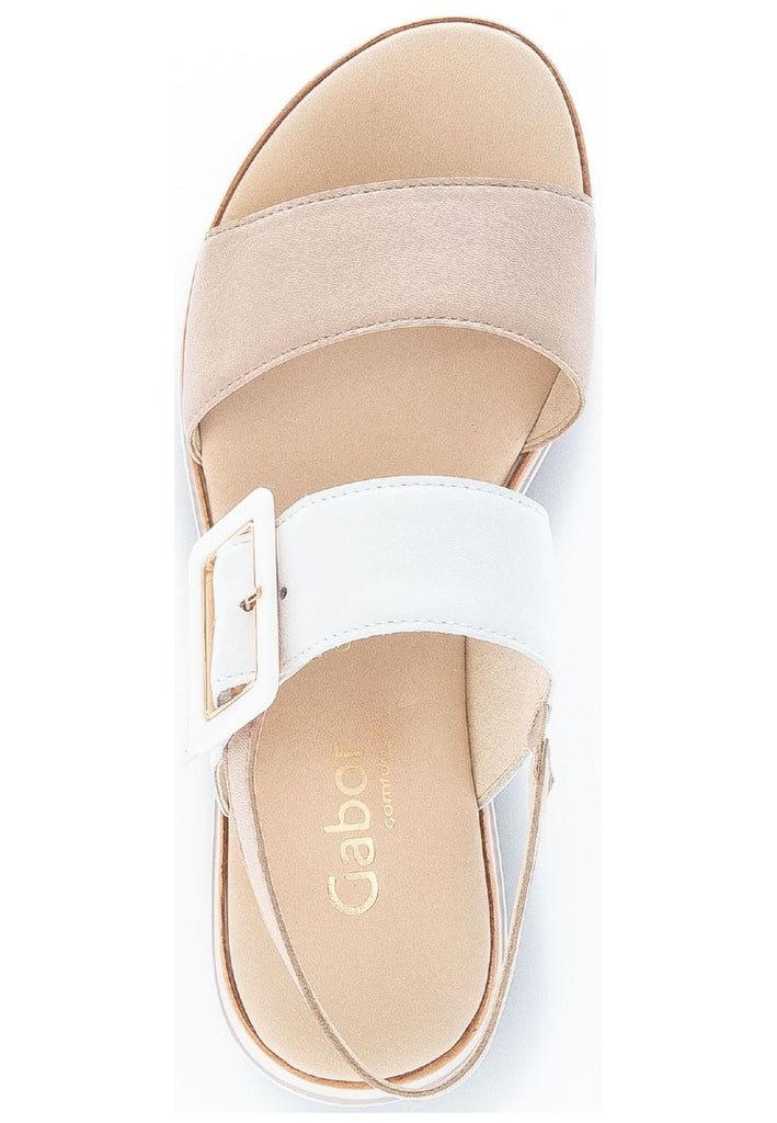 Gabor Sandalen Leder/Textil Weiß/Rosa