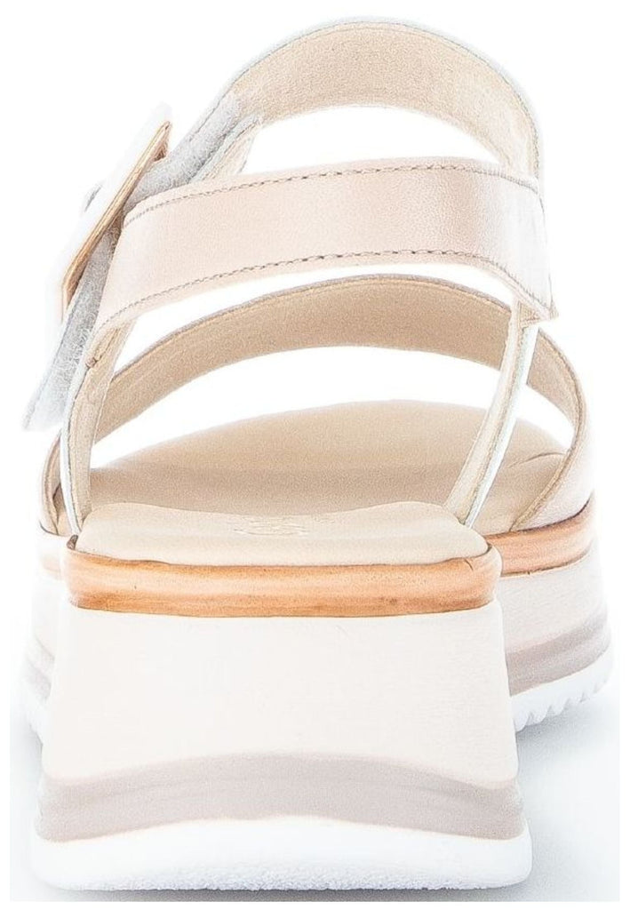 Gabor Sandalen Leder/Textil Weiß/Rosa