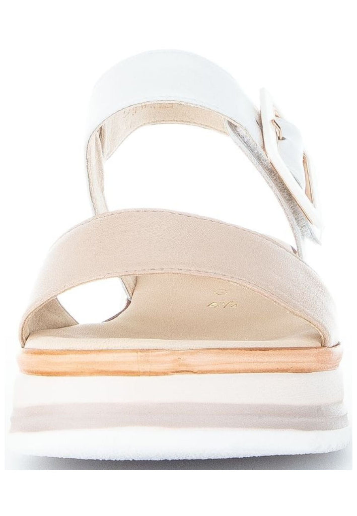 Gabor Sandalen Leder/Textil Weiß/Rosa