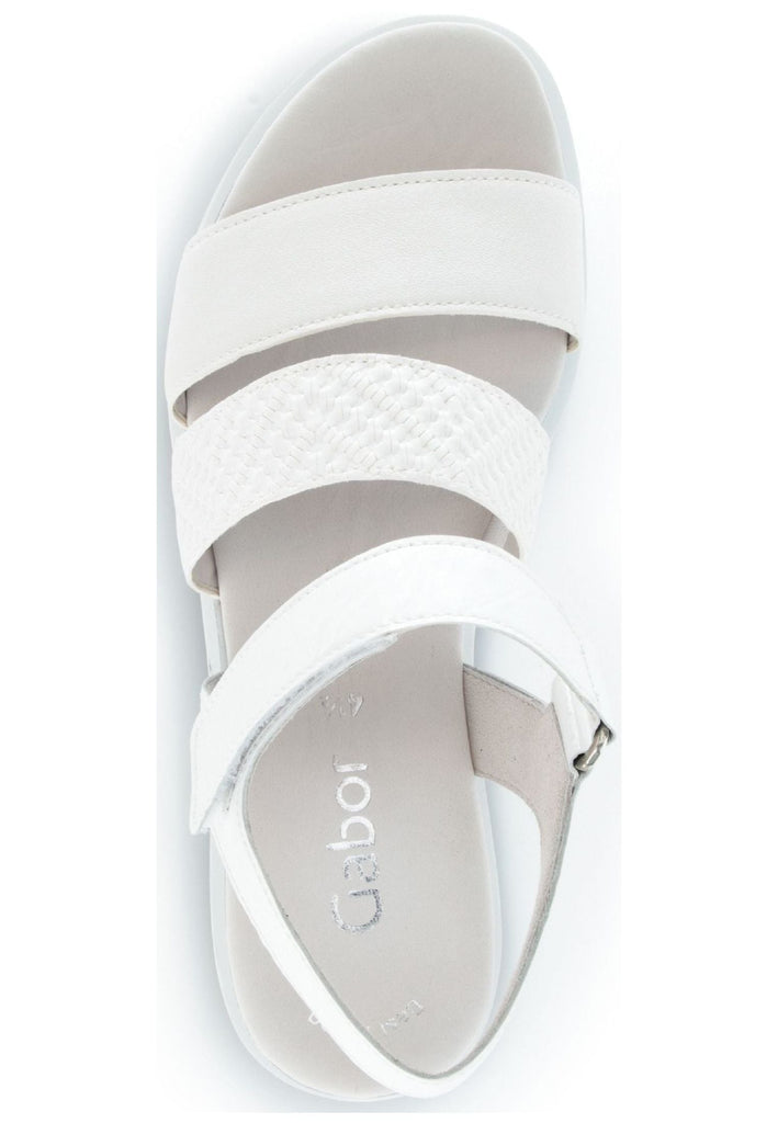 Gabor Sandalen Leder/Textil Weiß/Silber