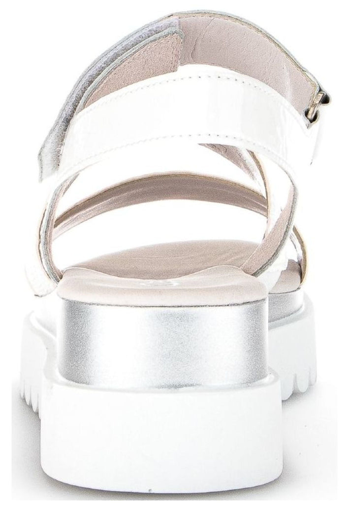 Gabor Sandalen Leder/Textil Weiß/Silber