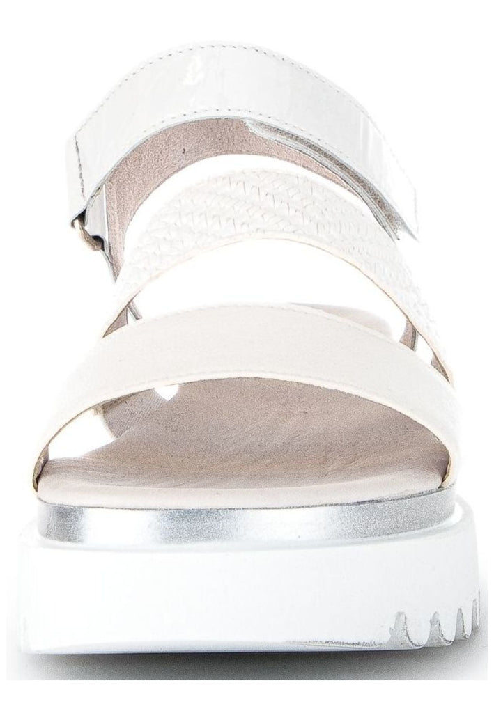 Gabor Sandalen Leder/Textil Weiß/Silber