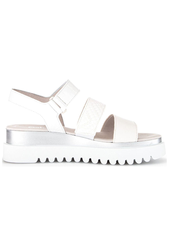 Gabor Sandalen Leder/Textil Weiß/Silber