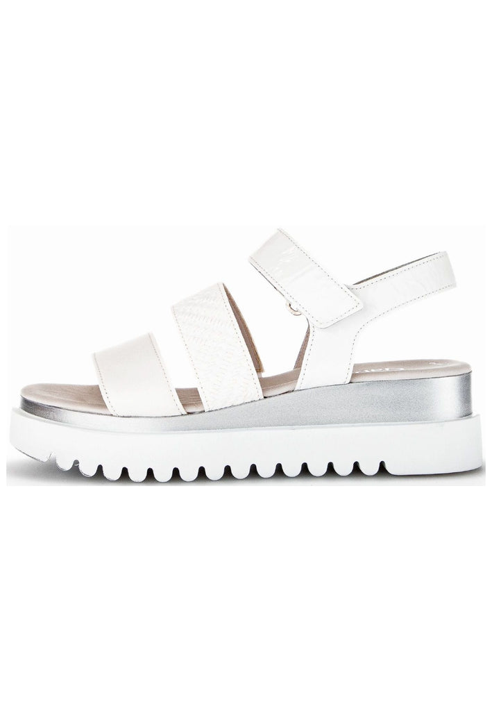 Gabor Sandalen Leder/Textil Weiß/Silber