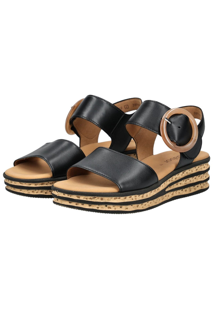 Gabor Sandalen Nappaleder Schwarz