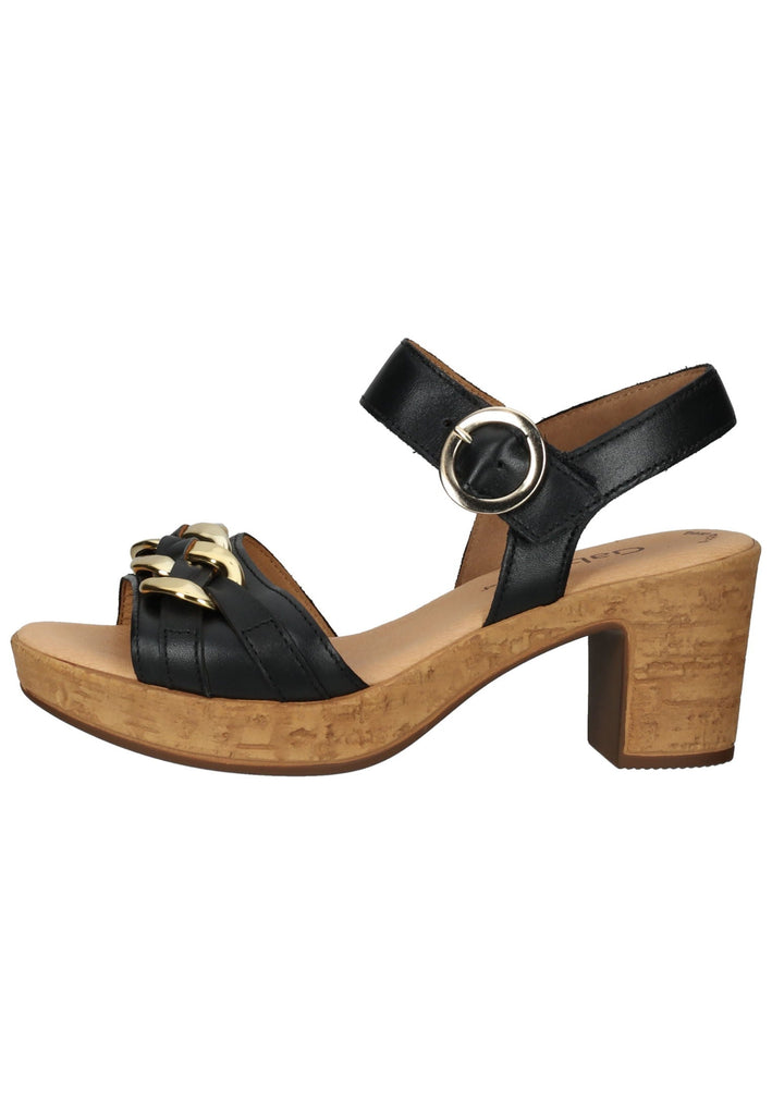 Gabor Sandalen Nappaleder Schwarz/Gold
