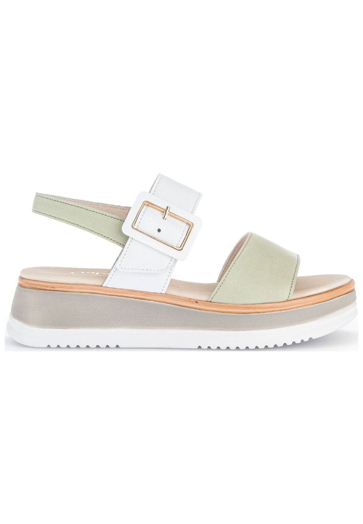 Gabor Sandalen Nappaleder Weiß/Grün