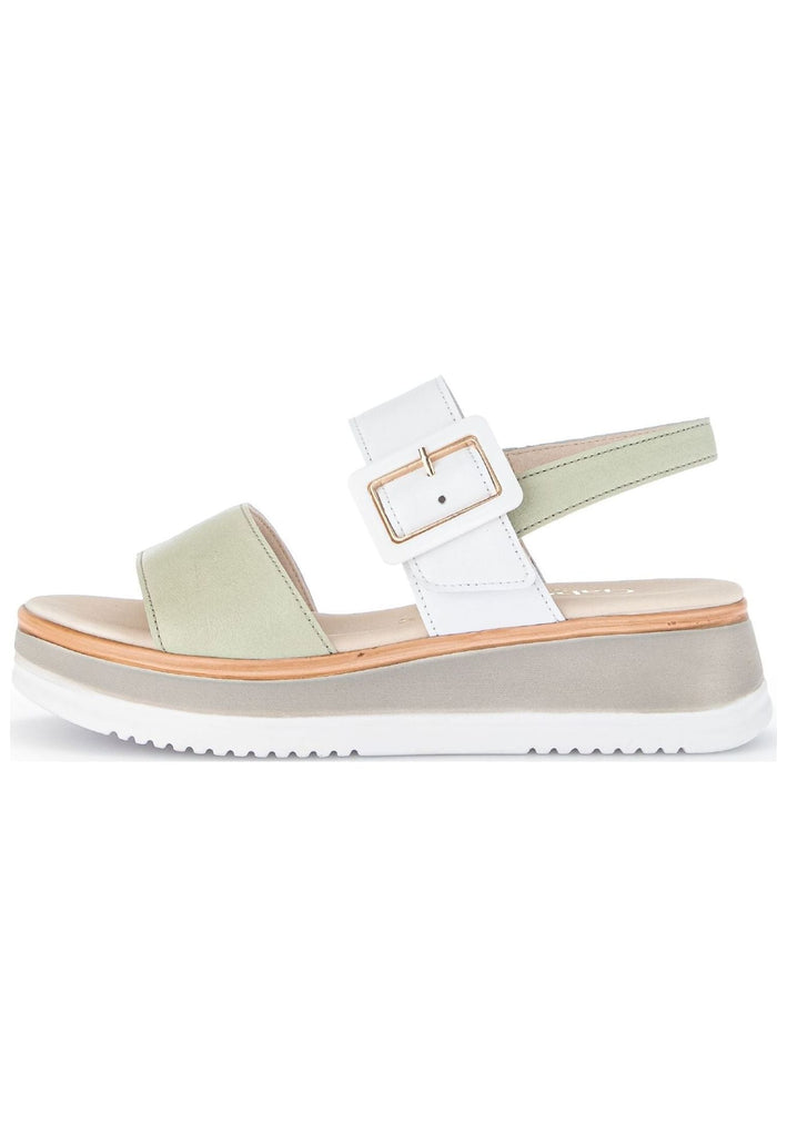Gabor Sandalen Nappaleder Weiß/Grün