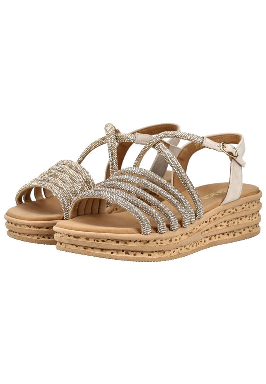 Gabor Sandalen Textil Gold