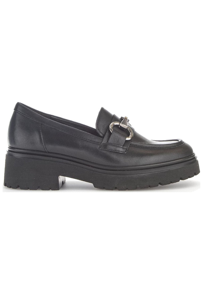 Gabor Slipper Glattleder Schwarz/Silber