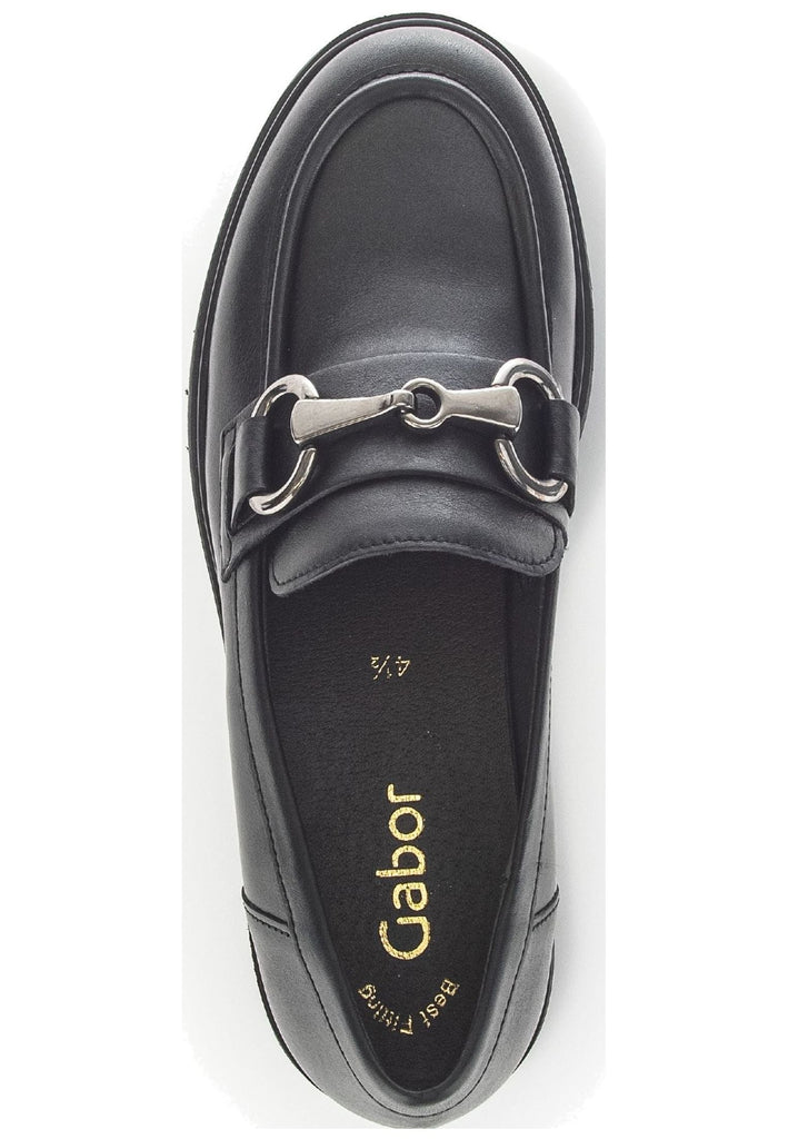 Gabor Slipper Glattleder Schwarz/Silber