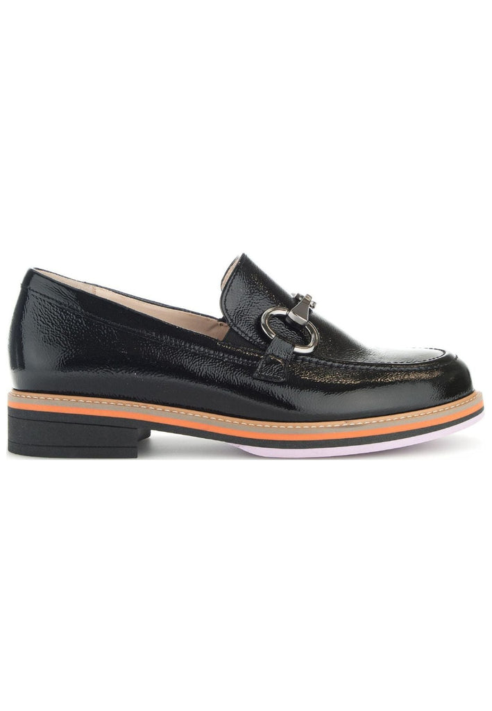 Gabor Slipper Leder Schwarz Lack