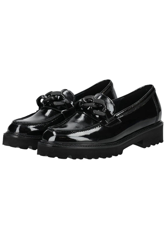 Gabor Slipper Leder Schwarz Lack